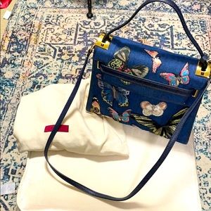Valentino denim Butterfly Appliqué rockstud
